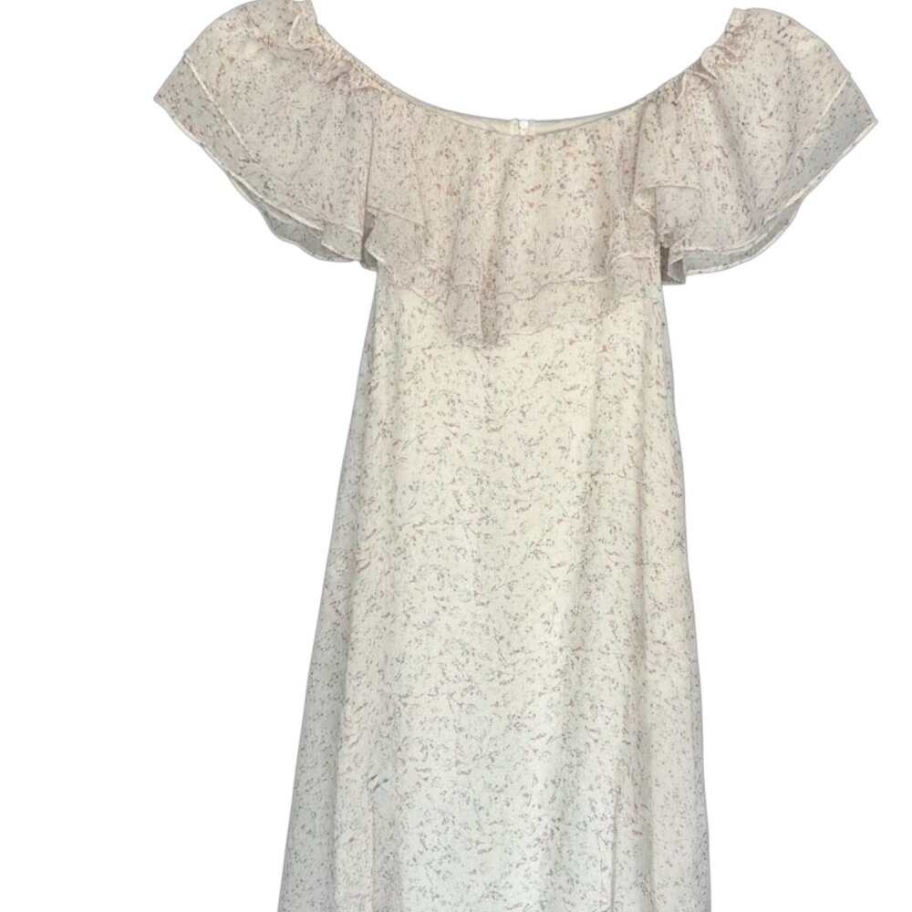 Lulus Just Love Cream Floral Print Off-the-Shoulder Ruffled Maxi Dress | XS